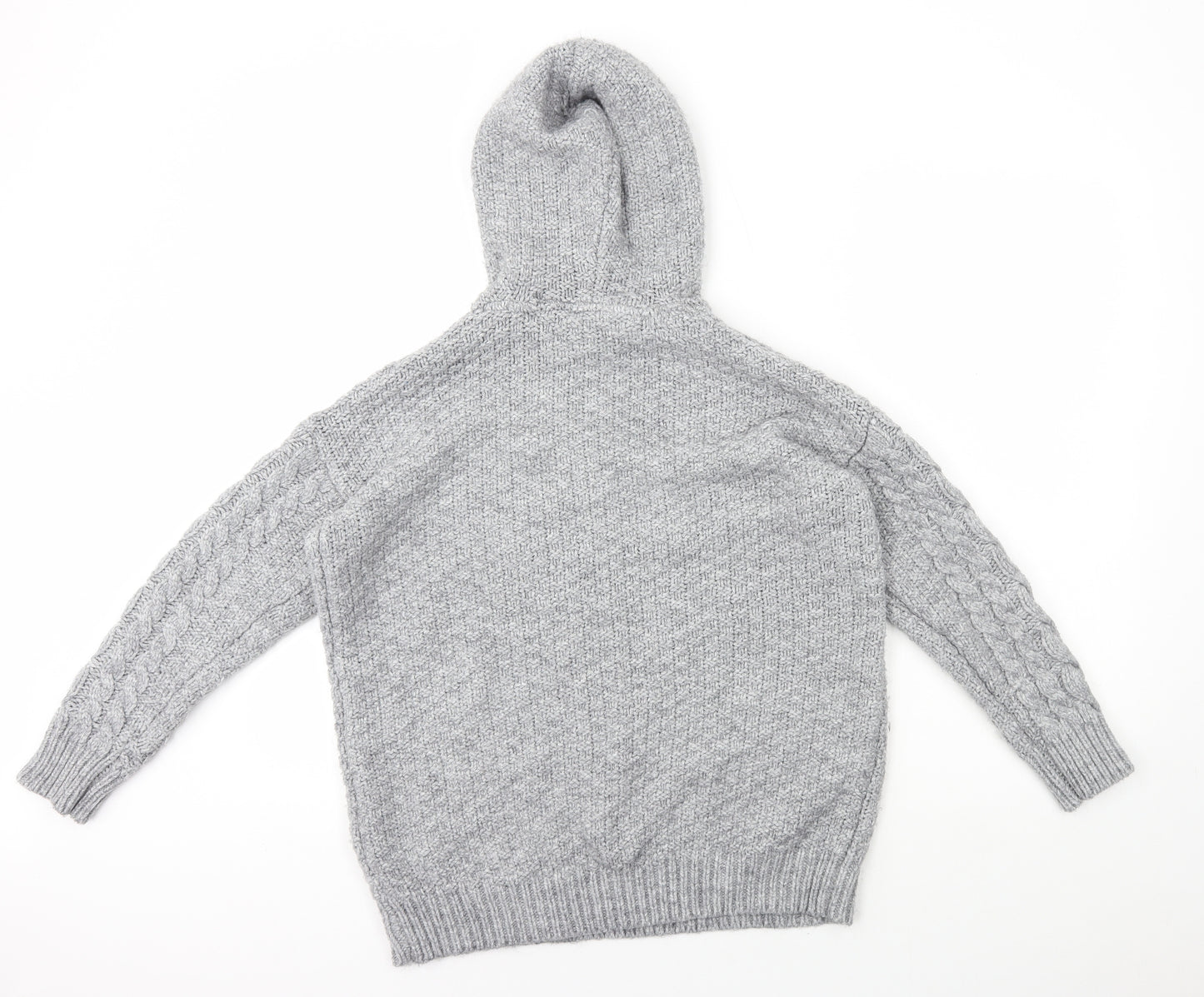 Falmer Mens Grey Round Neck Polyester Pullover Jumper Size M