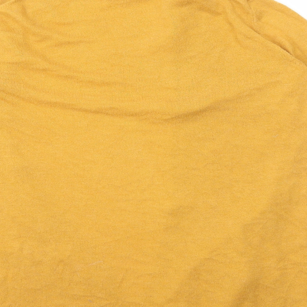 Gap Womens Yellow Round Neck Cotton Cardigan Jumper Size M
