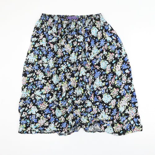 Autonomy Womens Multicoloured Floral Polyester A-Line Skirt Size L