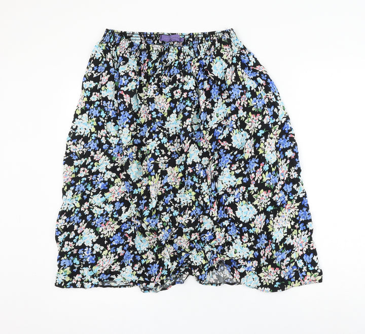 Autonomy Womens Multicoloured Floral Polyester A-Line Skirt Size L