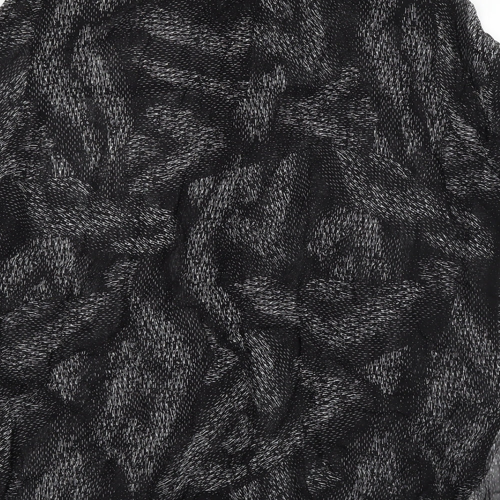 ELVI Womens Black Geometric Viscose Basic Blouse Size 22 Collared
