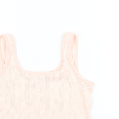 George Girls Pink Polyester Cropped Tank Size 12-13 Years Round Neck Pullover