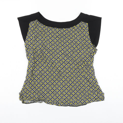 Dorothy Perkins Womens Multicoloured Geometric Viscose Basic Blouse Size 8 Round Neck
