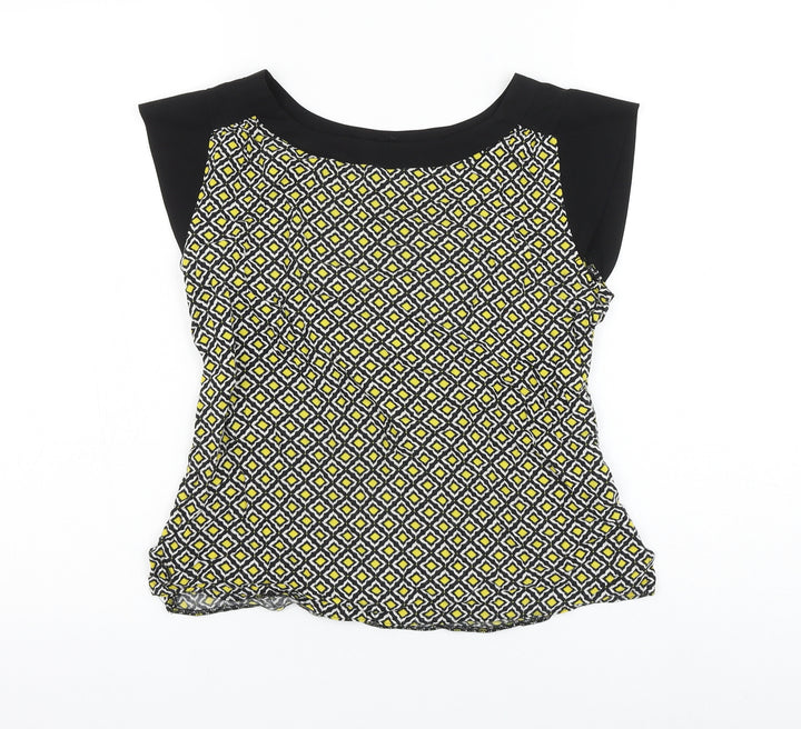 Dorothy Perkins Womens Multicoloured Geometric Viscose Basic Blouse Size 8 Round Neck