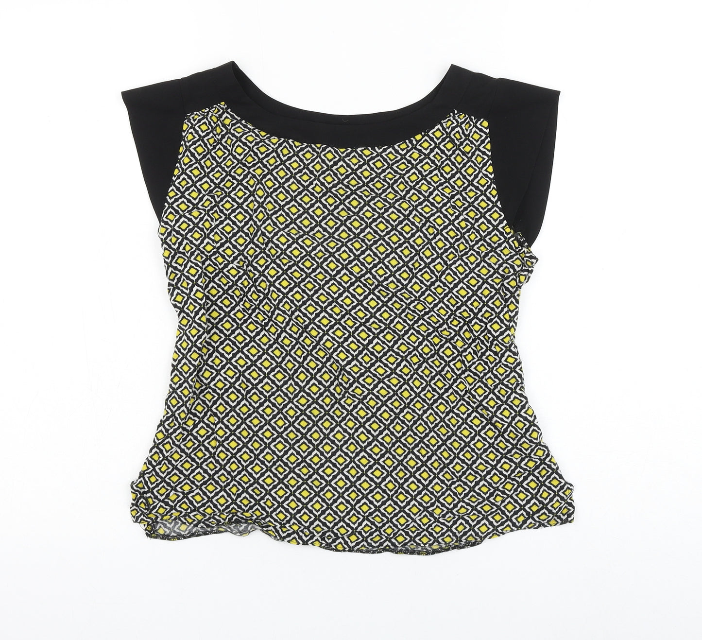 Dorothy Perkins Womens Multicoloured Geometric Viscose Basic Blouse Size 8 Round Neck