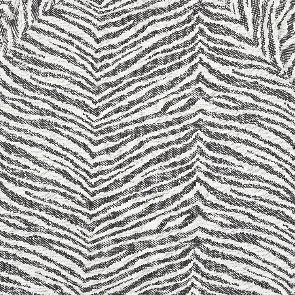 Papaya Womens White Animal Print Cotton Pullover Sweatshirt Size 16 Pullover - Zebra Print