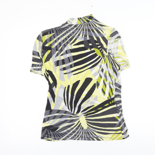 CC Womens Multicoloured Geometric Viscose Basic Blouse Size S V-Neck