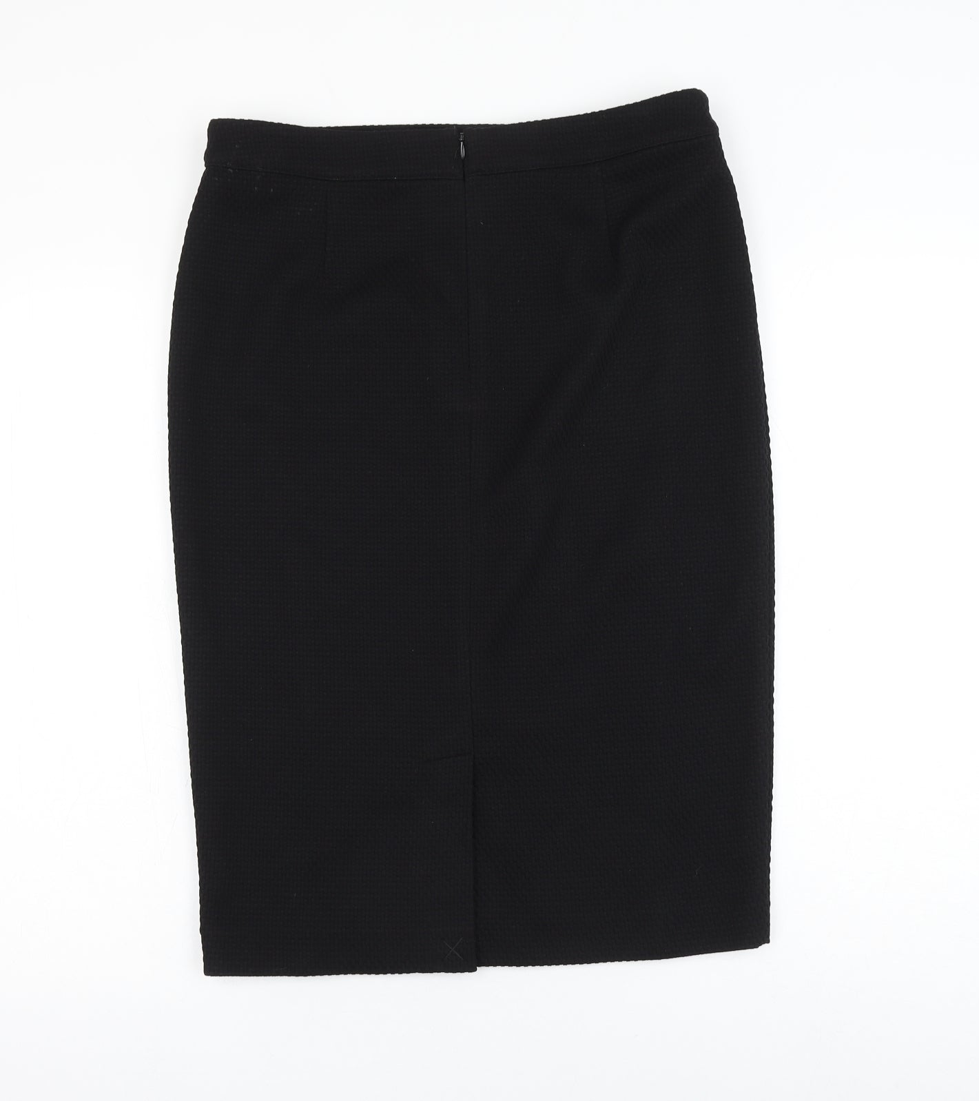 TU Womens Black Polyester Straight & Pencil Skirt Size 14 Zip
