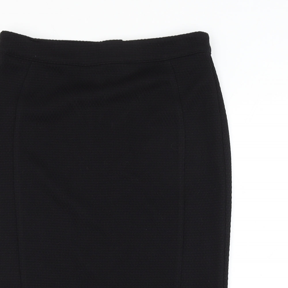 TU Womens Black Polyester Straight & Pencil Skirt Size 14 Zip