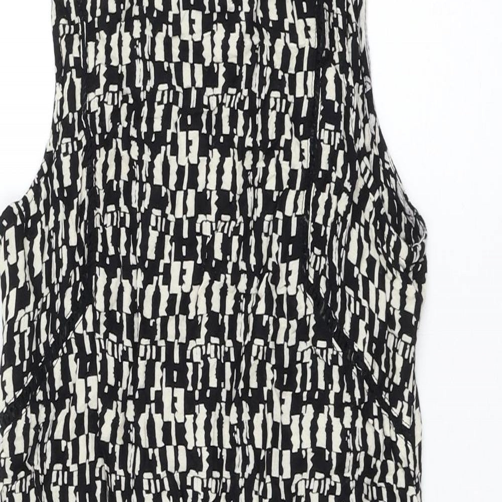 Atmosphere Womens Black Geometric Viscose Tank Dress Size 8 Round Neck Pullover