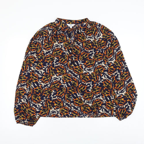 Object Womens Multicoloured Geometric Polyester Basic Blouse Size 12 V-Neck
