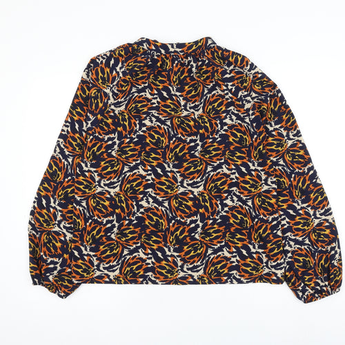 Object Womens Multicoloured Geometric Polyester Basic Blouse Size 12 V-Neck