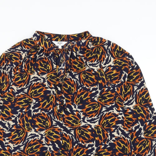 Object Womens Multicoloured Geometric Polyester Basic Blouse Size 12 V-Neck