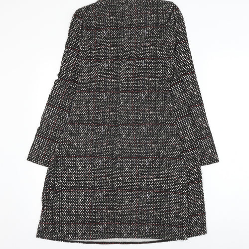 Gap Womens Black Geometric Viscose Wrap Dress Size S V-Neck Pullover