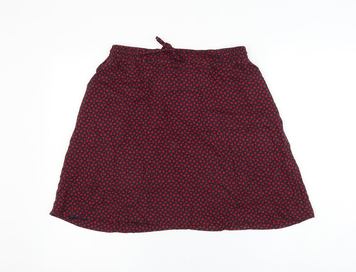 Somewhere Womens Blue Geometric Viscose A-Line Skirt Size 14 Drawstring