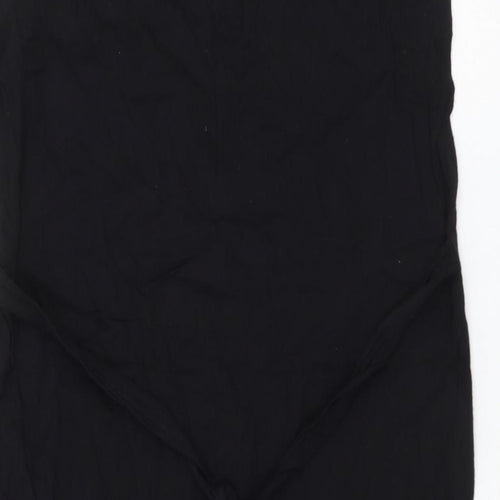 New Sensation Womens Black Cotton Shift Size M Round Neck Pullover - Flower