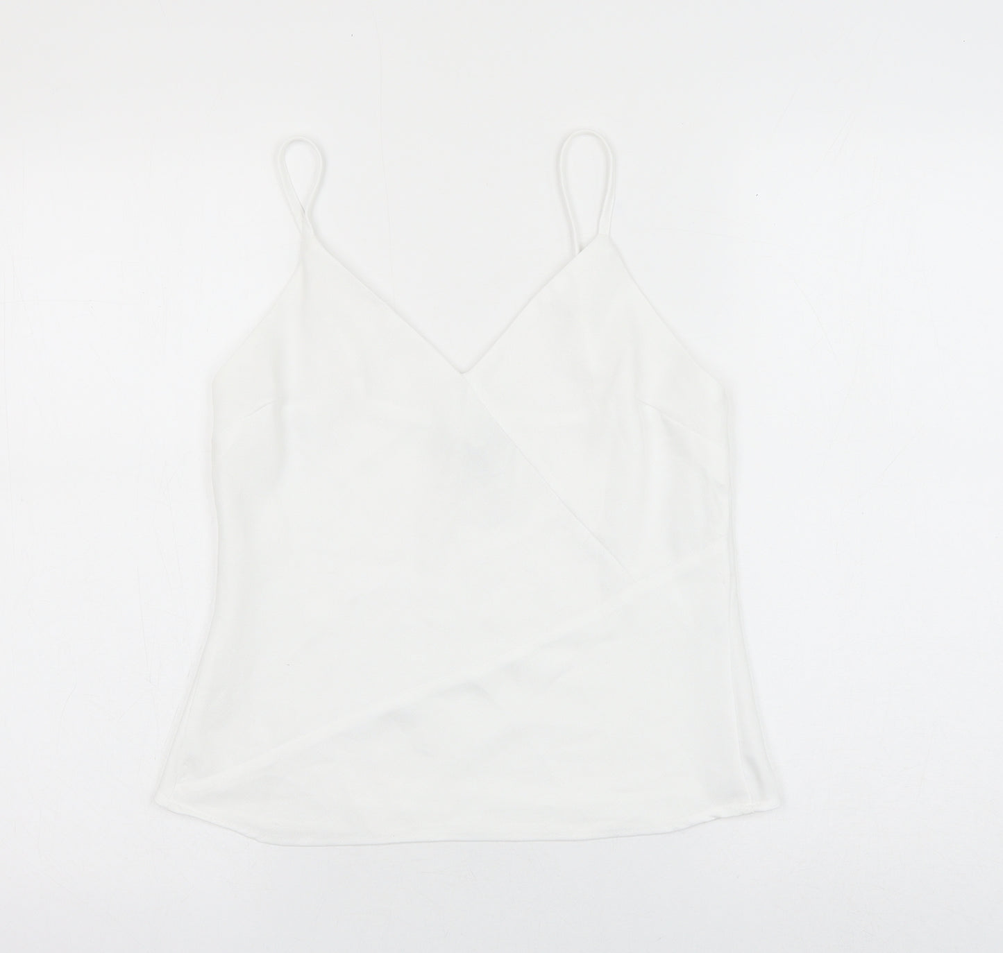 River Island Womens White Polyester Camisole Tank Size 8 V-Neck