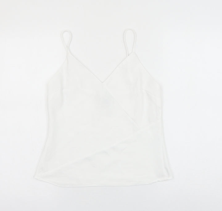 River Island Womens White Polyester Camisole Tank Size 8 V-Neck