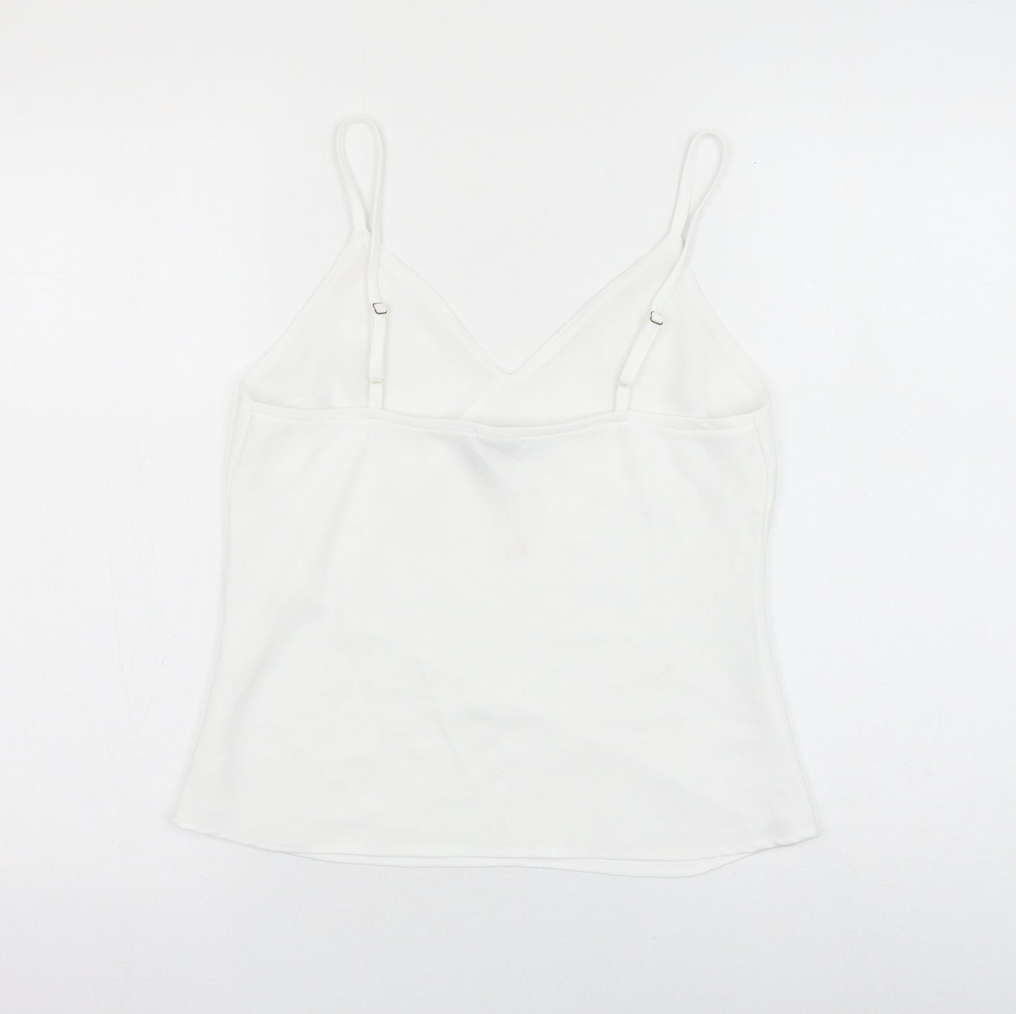 River Island Womens White Polyester Camisole Tank Size 8 V-Neck