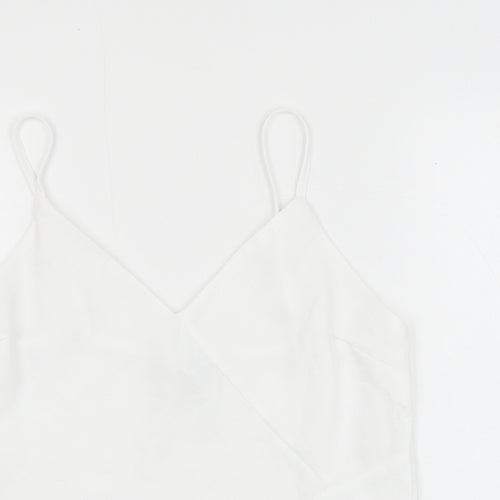 River Island Womens White Polyester Camisole Tank Size 8 V-Neck