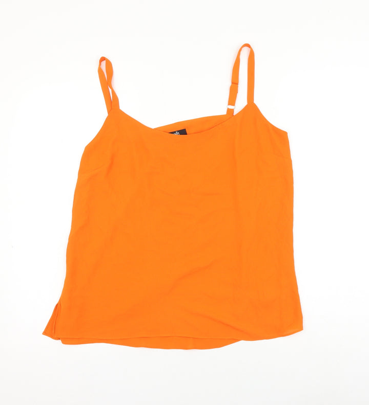 Wallis Womens Orange Polyester Camisole Tank Size 10 Round Neck