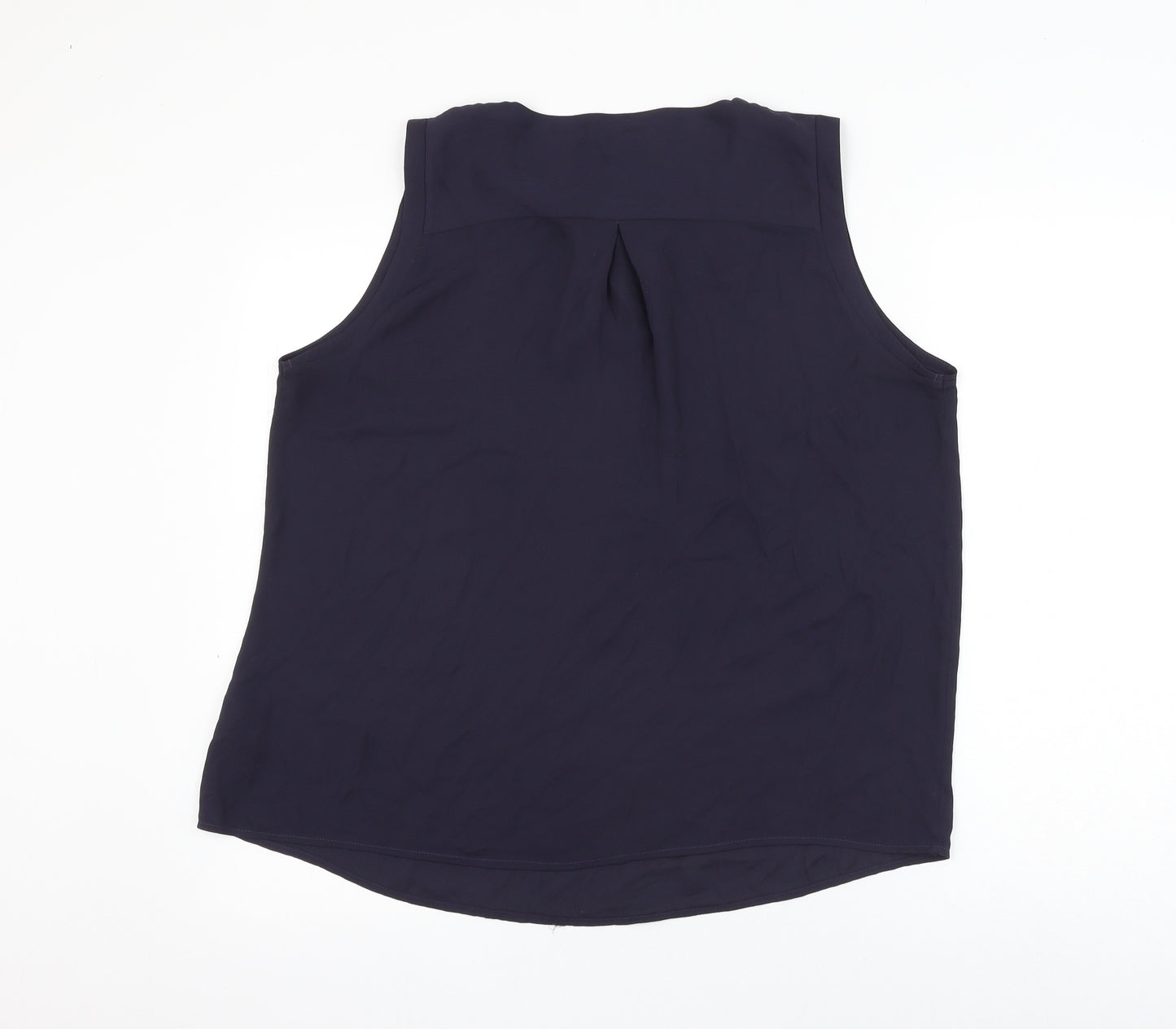 Marks and Spencer Womens Blue Polyester Basic Blouse Size 16 Round Neck