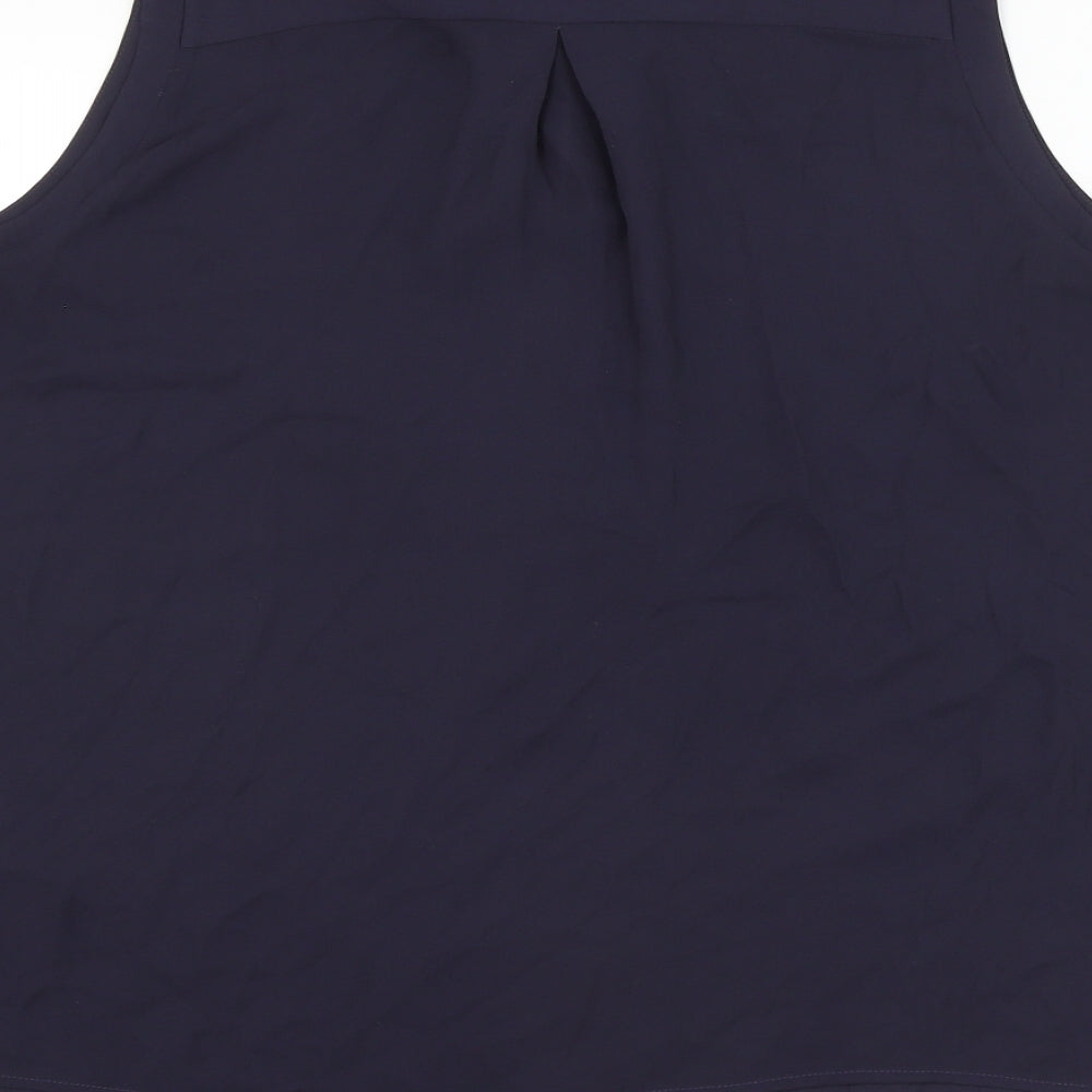 Marks and Spencer Womens Blue Polyester Basic Blouse Size 16 Round Neck