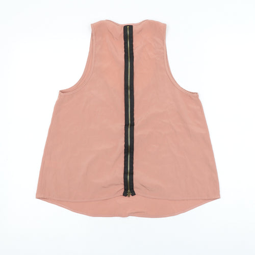Topshop Womens Pink Polyester Camisole Tank Size 8 Scoop Neck