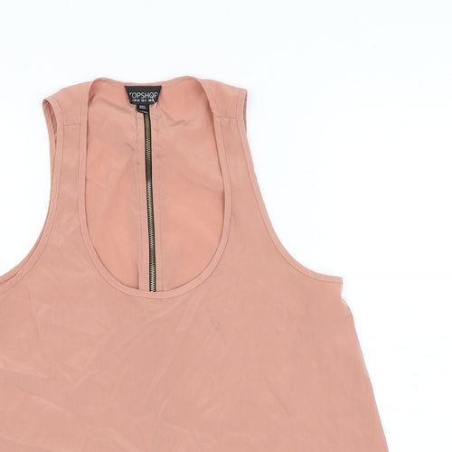 Topshop Womens Pink Polyester Camisole Tank Size 8 Scoop Neck