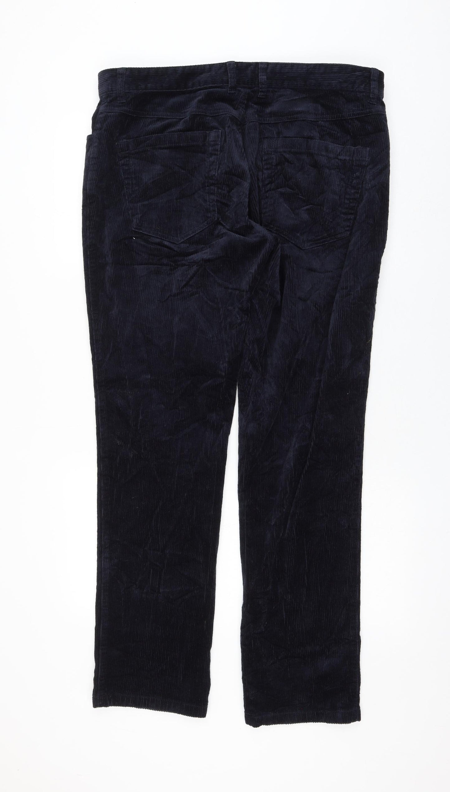 NEXT Womens Blue Cotton Trousers Size 36 in L30 in Regular Zip