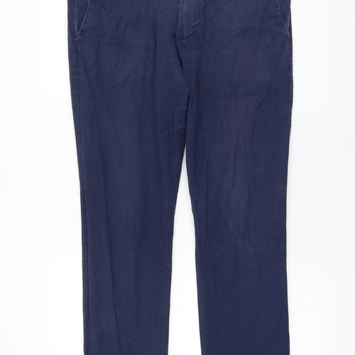 Gap Mens Blue Cotton Trousers Size 32 in L39 in Regular Zip