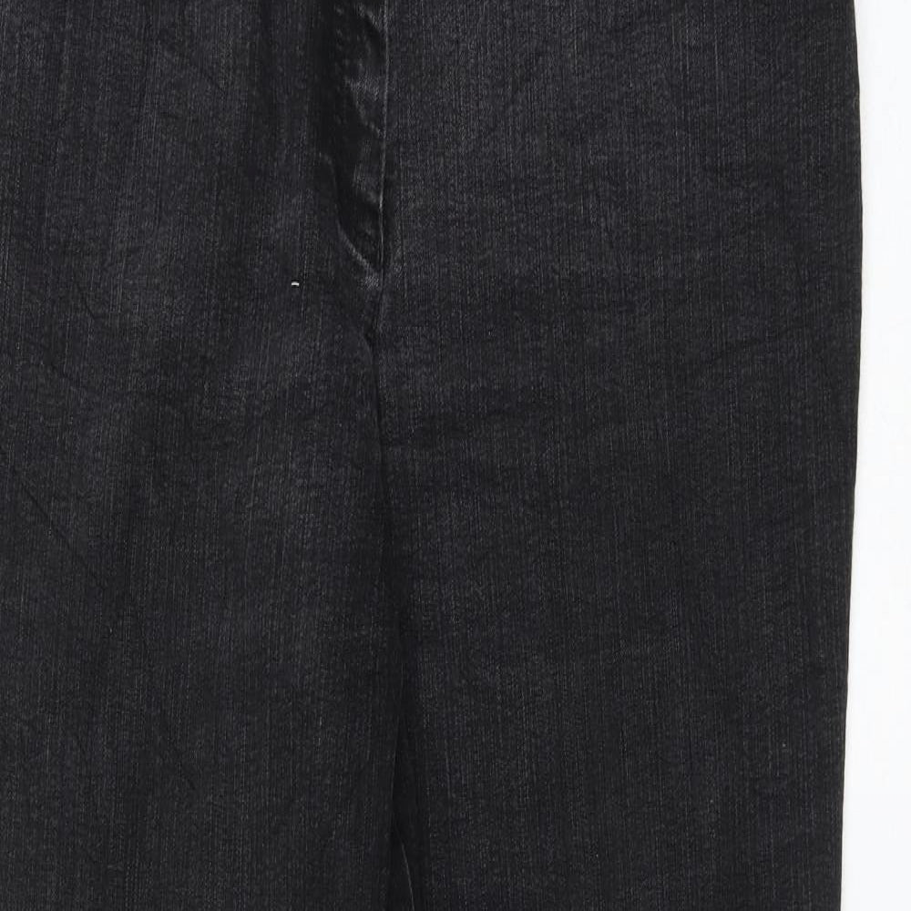 Michele Magic Womens Black Cotton Straight Jeans Size 18 L30 in Regular Zip