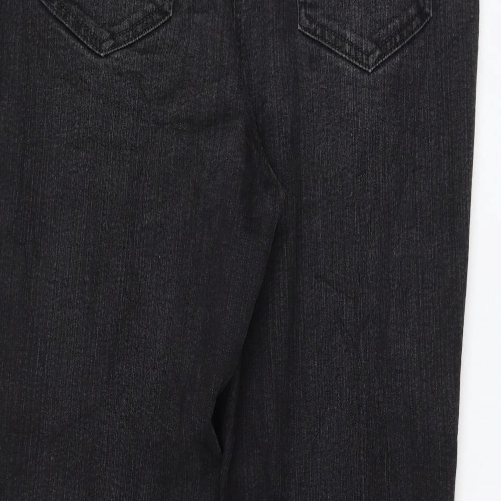 Michele Magic Womens Black Cotton Straight Jeans Size 18 L30 in Regular Zip