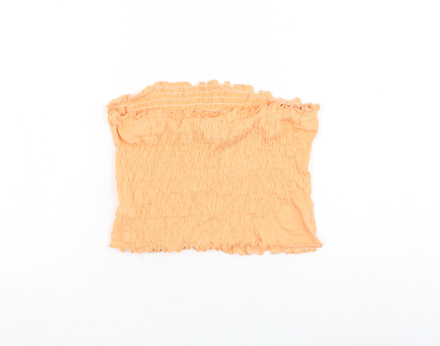 New Look Womens Orange Cotton Cropped Tank Size S Off the Shoulder