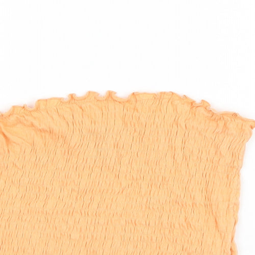 New Look Womens Orange Cotton Cropped Tank Size S Off the Shoulder