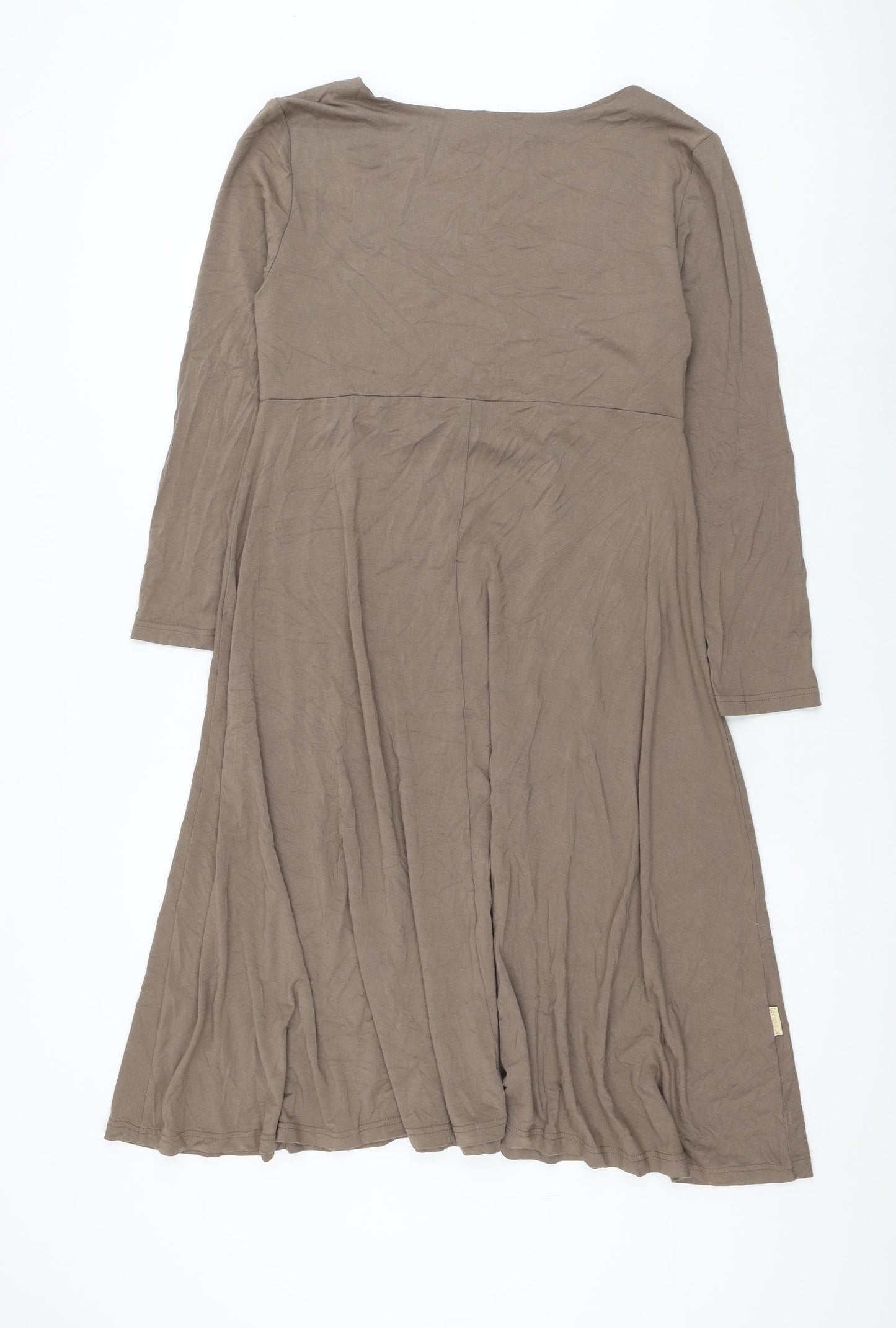 Bohemian Womens Brown Viscose Fit & Flare Size XL Square Neck Pullover