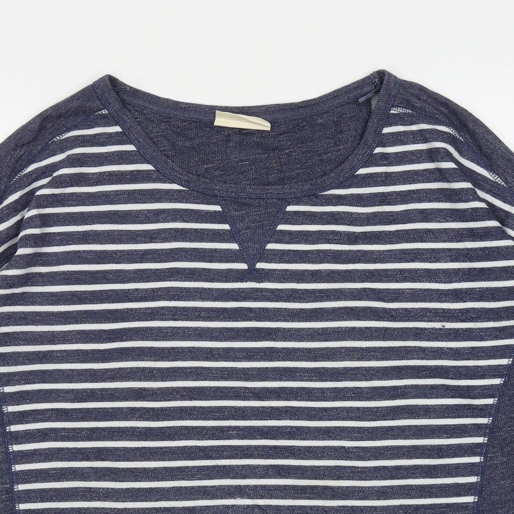 NEXT Womens Blue Striped Polyester Pullover Sweatshirt Size 12 Pullover