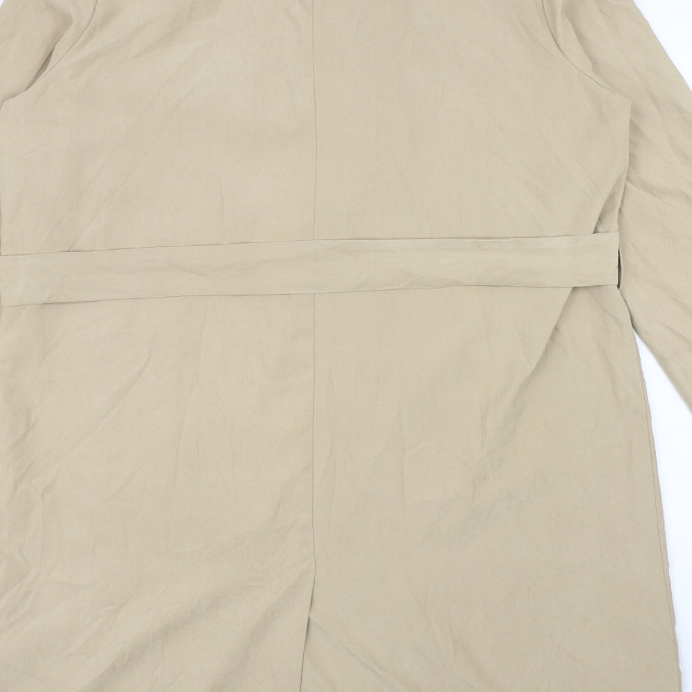 Atmosphere Womens Brown Overcoat Coat Size 14 Tie