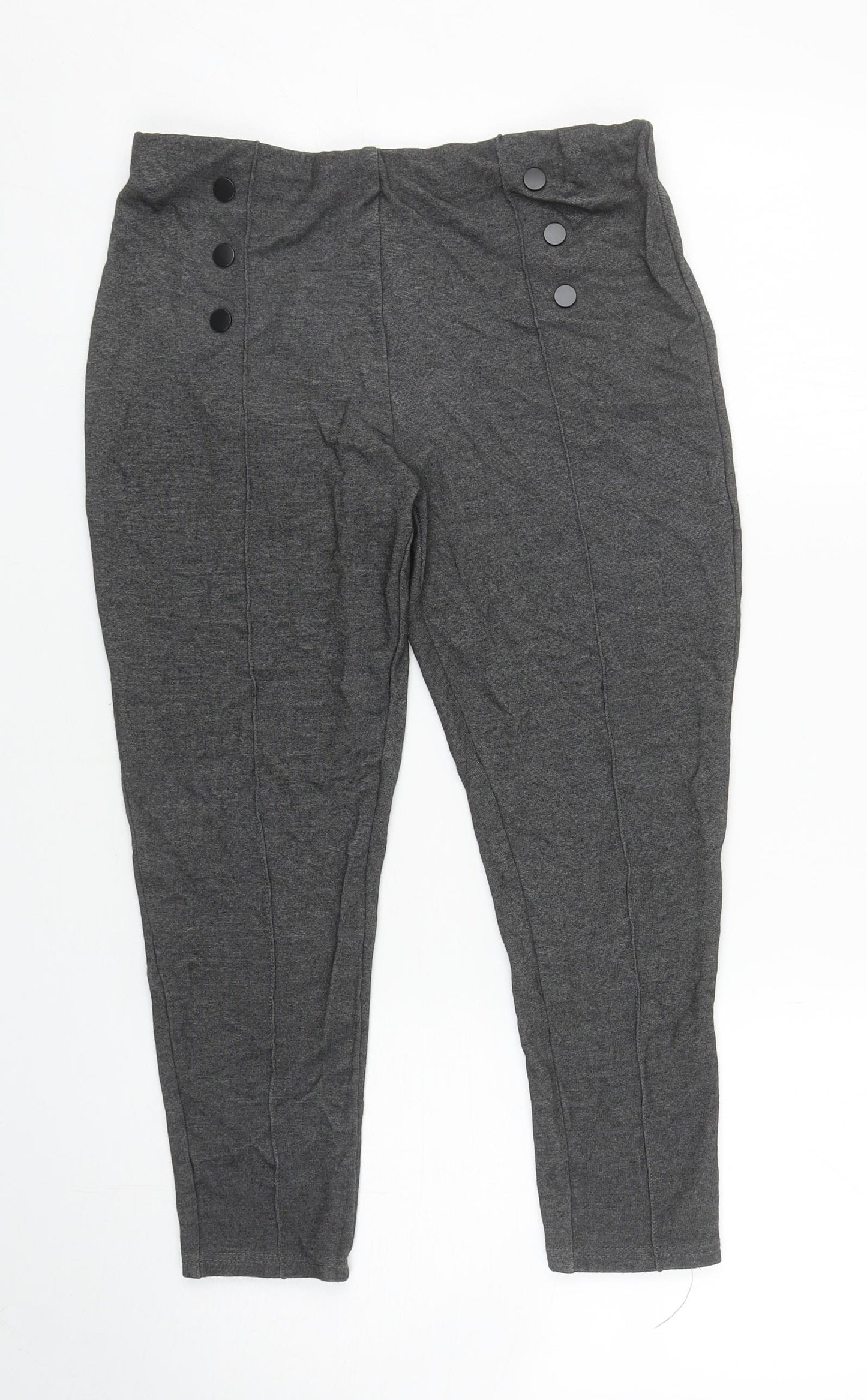 Primark Womens Grey Viscose Cropped Leggings Size M L21 in
