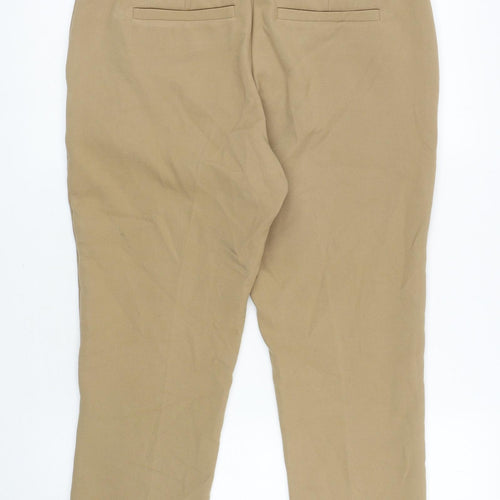 Marks and Spencer Womens Brown Polyester Carrot Trousers Size 12 L24.5 in Regular Zip