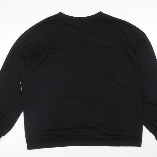 SheIn Mens Black Striped Polyester Pullover Sweatshirt Size XL - Colourblock