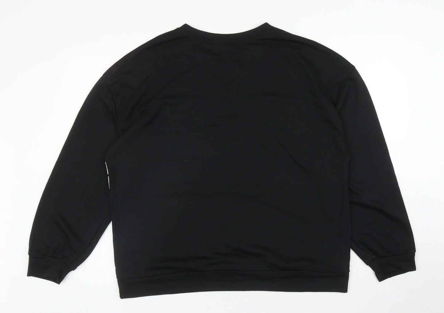 SheIn Mens Black Striped Polyester Pullover Sweatshirt Size XL - Colourblock