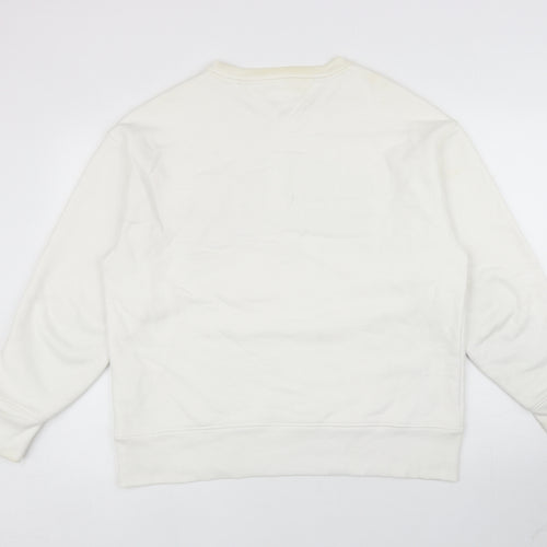 Tommy Hilfiger Mens White Cotton Pullover Sweatshirt Size L - Tommy Jeans