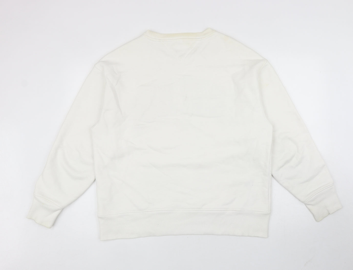 Tommy Hilfiger Mens White Cotton Pullover Sweatshirt Size L - Tommy Jeans