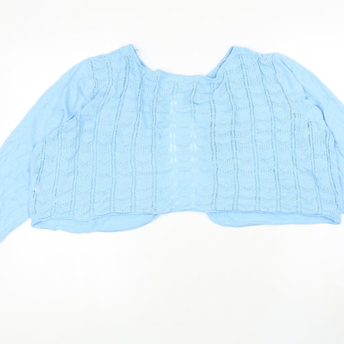 Monsoon Womens Blue Boat Neck Viscose Shrug Jumper Size XL - Hook and Eye