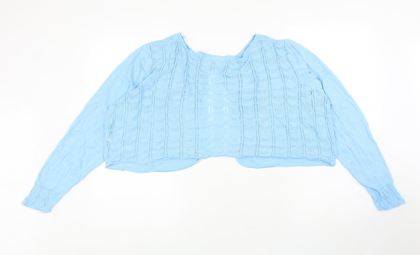 Monsoon Womens Blue Boat Neck Viscose Shrug Jumper Size XL - Hook and Eye