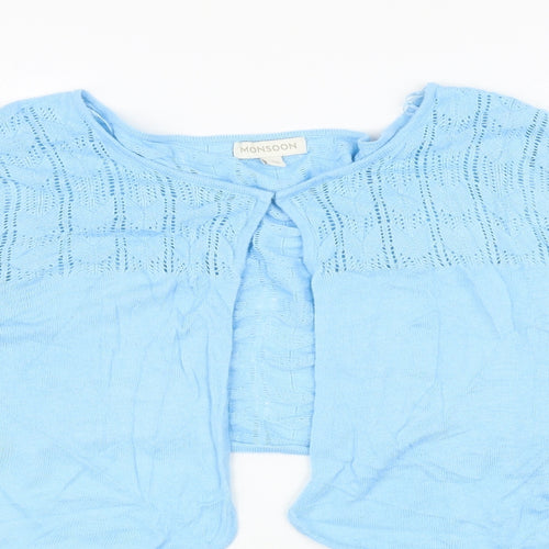 Monsoon Womens Blue Boat Neck Viscose Shrug Jumper Size XL - Hook and Eye