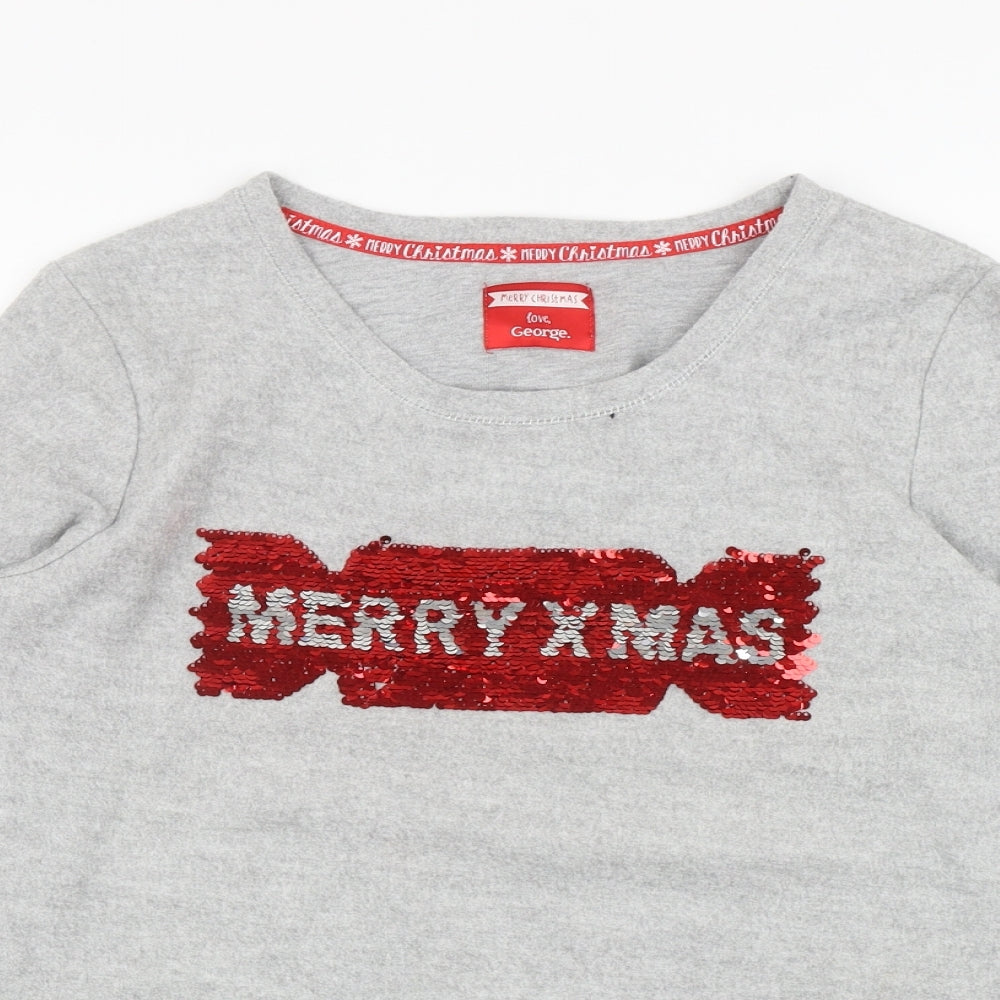 George Womens Grey Cotton Pullover Sweatshirt Size 10 Pullover - Christmas Cracker