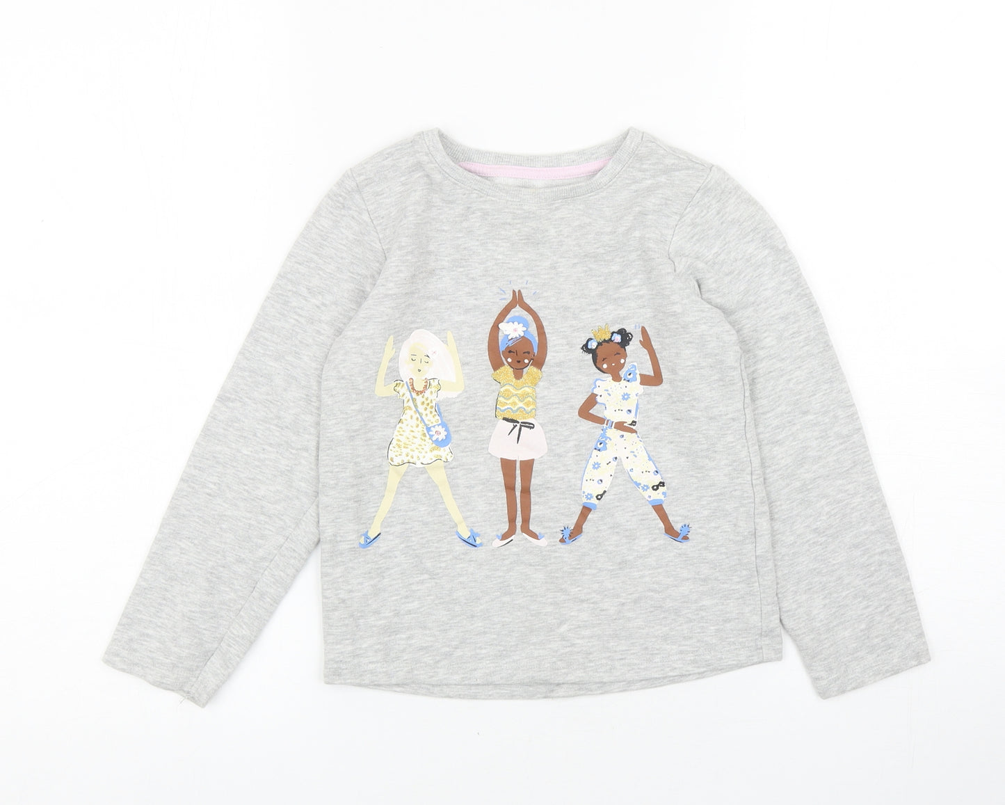 Nutmeg Girls Grey Cotton Pullover Sweatshirt Size 6-7 Years Pullover - Women