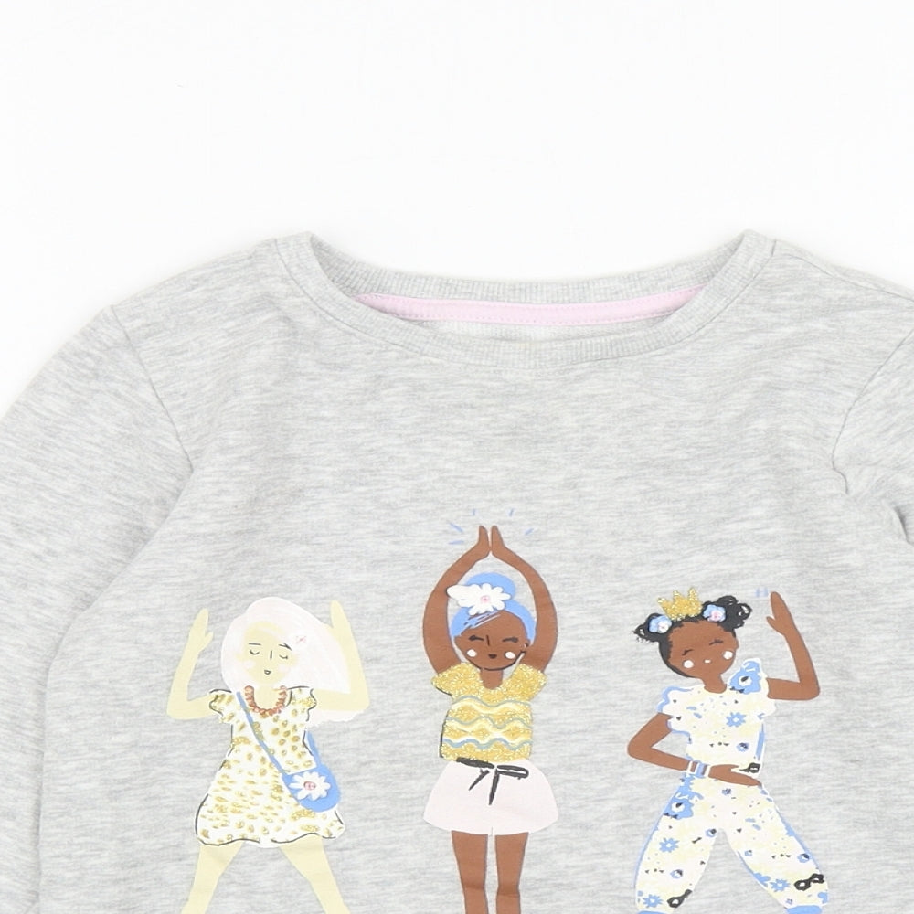 Nutmeg Girls Grey Cotton Pullover Sweatshirt Size 6-7 Years Pullover - Women